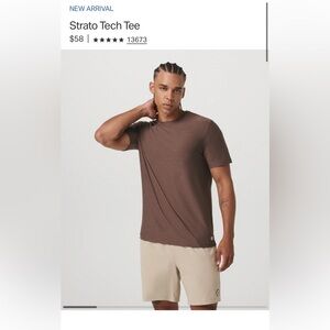 Vuori Men's Strato Tech maroon Short Sleeve Tee